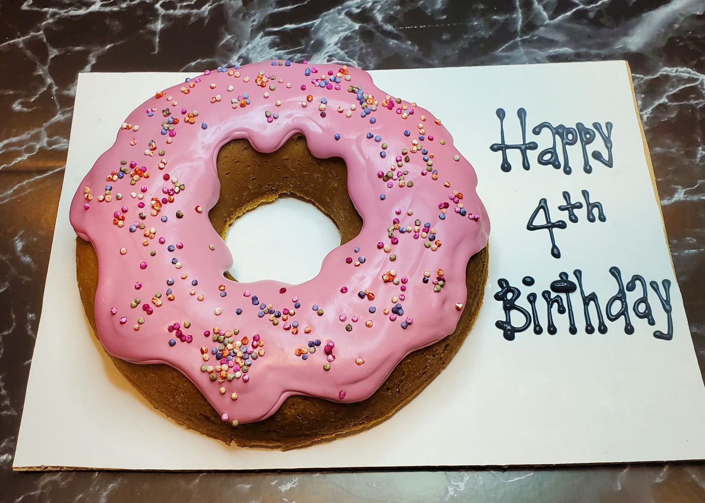 Giant Donut Dog Cake